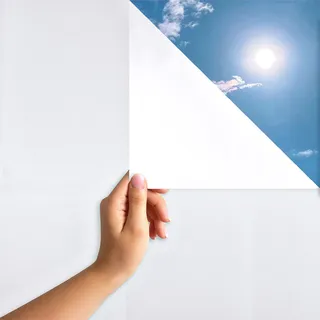 Marapon MARAPON® Fensterfolie selbsthaftend Blickdicht in weiß [44.5x200 cm] inkl. eBook mit Profitipps - Milchglasfolie mit sehr hohem Sichtschutz - Sichtschutzfolie statisch haftend für Bad & WC