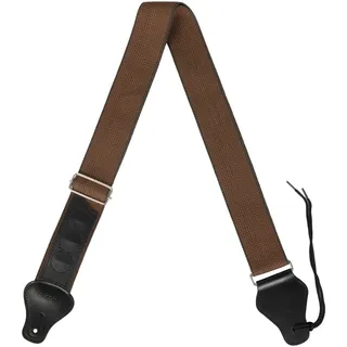 CASCHA Gitarren-Gurt verstellbar braun I Länge anpassbar von 89 bis 158 cm I 3 praktische Pick-Halterungen & Enden aus Leder I bequemer Gurt aus Baumwoll-Polyester-Mix I Guitar Strap