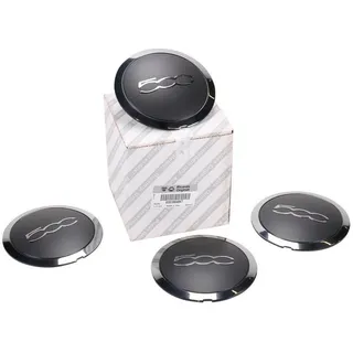 FIAT Radkappe Original Nabendeckel Satz Alufelge schwarz Chrom 51884863, (4-St) schwarz