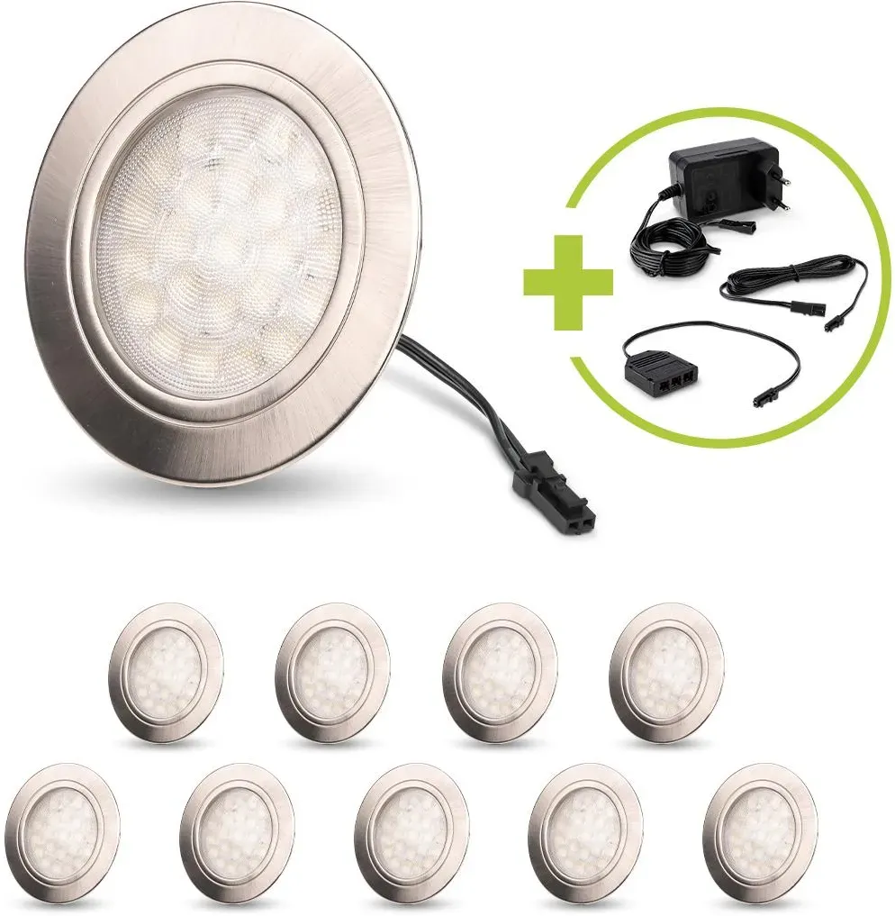 LED Mini Spot rund 2W 12V 150lm IP20 Ø65x11mm Ausschnitt Ø58mm - Lichtfarbe: Neu...