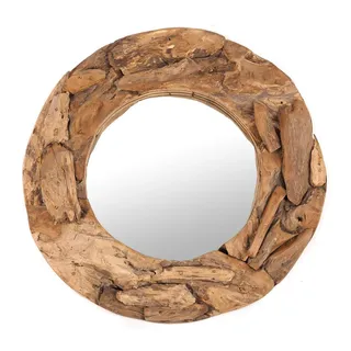 DESIGN DELIGHTS Wandspiegel, Natur, Holz, 60x60x6 cm, Spiegel, Wandspiegel