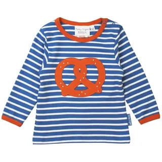 Toby Tiger Langarmshirt mit Brezel Applikation in blau | Gr.: 92