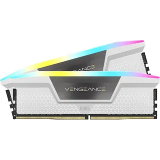 Corsair Vengeance RGB DDR5 RAM 64GB (2x32GB) 5600MHz CL40 Intel XMP iCUE-Kompatibler Computerspeicher - Weiß