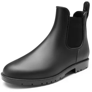 DREAM PAIRS Gummistiefel Herren Halbhoch Chelsea Boots Gummischuhe Herren Arbeitsschuhe Wasserdichte Stiefel,Size 41,Schwarz,SDRB2401M-E - 41 EU