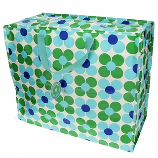 Rex London - XXL Riesentasche, Aufbewahrungstasche mit Reißverschluss, Muster bunt (Daisy blue/green)
