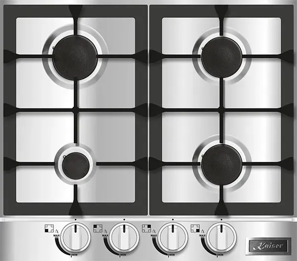 Kaiser KG 6357 Turbo Edelstahl Gaskochfeld 60 cm 4 Brenner 3,8 KW WOK