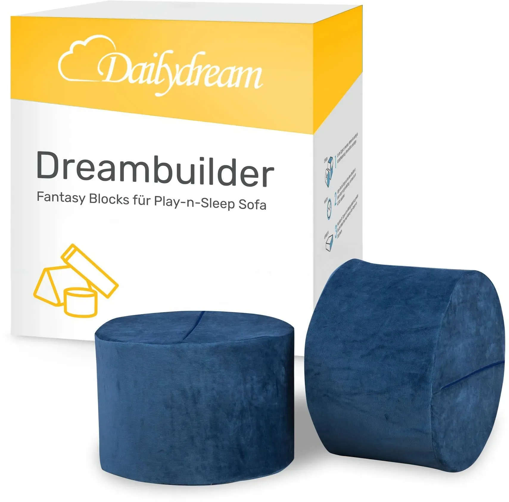Fantasy Blöcke – Erweiterung für das Dailydream Spiel- und Schlafsofa, Blau