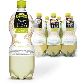 Pfanner Pure Tea Minze (6 x 1 l) – Eistee ohne Zucker und ohne Süßstoffe - Bio Tee aus Minze mit Zitronengeschmack – im Vorratspack