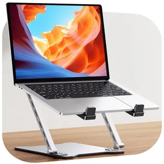 Babacom Ultraschlanker Tragbarer Laptop Ständer mit Zwei Stützstreben, Belüfteter, Höhenverstellbar und, Faltbarer Notebook Ständer, Kompatibel mit MacBook Air, Alle Laptops/Tablets (10-15,6 Zoll)