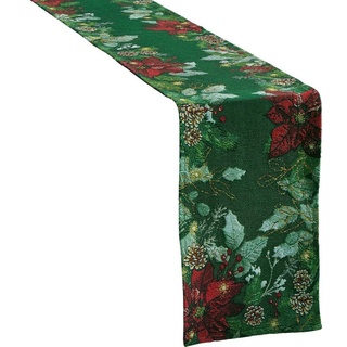 sander table + home Tischdecke Tischband "Crimson" (1-tlg), Gobelin Blumen grün