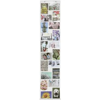 Fotohalter Fotovorhang – Transparenter Bildervorhang mit 20 Fototaschen | 140 x 28,8 cm | Wanddekoration für Fotos und Postkarten | Ideal für Wohnzimmer, Schlafzimmer, Büro | Leicht auszutauschen