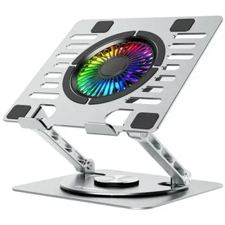 wozinsky WDCX-X16-AS CoolBase RGB 360° Kühlerständer für Laptop und Tablet – silber