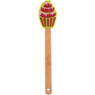 smbcgdm Christmas Scraper Silicone Baking Scraper with Beech Wood Handle Non Stick Spatula for Cookies Gebäck Reusable