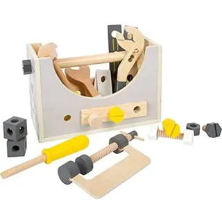 Small Foot Company small foot 11809 - Werkzeugkasten Miniwob, Mini-Werkbank, 2in1, Holz 29-teilig