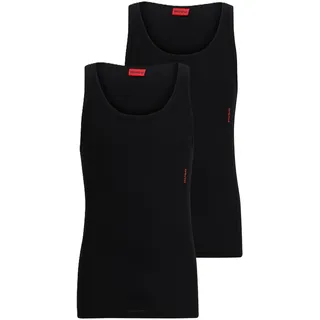 Hugo Herren Unterhemd, 2er Pack 2 tlg.), mit Markenlabel in Kontrastfarbe HUGO Underwear Black L