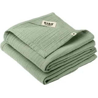 Bibs Muslin Cloth Mulltücher 2-Pack, 100% Bio-Baumwolle, 70x70 cm, Sage