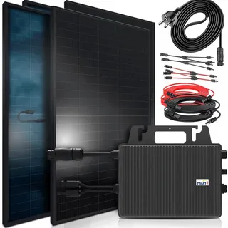 sunniva Balkonkraftwerk Full Black Bifacial 800W inkl. TSUN Wechselrichter + 4 x 460W Solarpanels