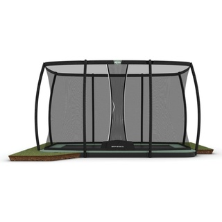 Berg Toys BERG Trampolin FlatGround 410 cm Ultim Champion ECO rechteckig Grün + Sicherheitsnetz DLX XL