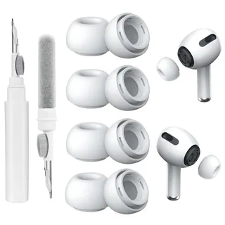 Ersatz Ohrstöpsel für Airpods Pro und AirPods Pro 2 mit Loch zur Geräuschreduzierung, 4 Paar Silikon Ohrstöpsel für Airpods Pro Aufsätze mit tragbarer Aufbewahrungsbox(M)