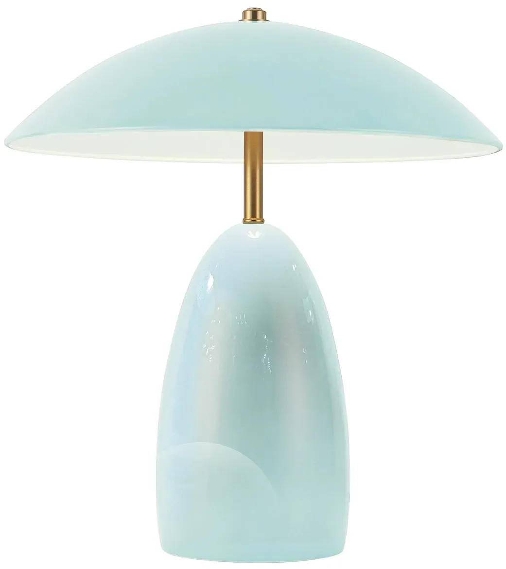 Elstead Lighting Poppy LED Tischleuchte Cerulean-Hellblau dimmbar Warmweiß