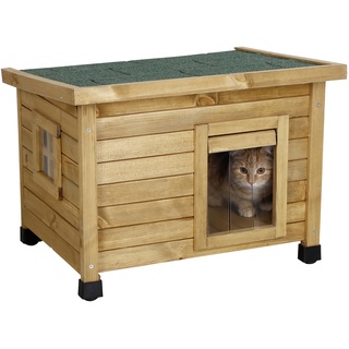 Kerbl Katzenhaus Rustica 57x45x43 cm Braun und Grün