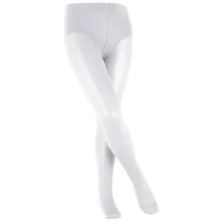 Falke Unisex Kinder Strumpfhose Pure Matt 30 DEN K Ti transparent einfarbig 1 Stück, Weiß White 2209, 110-116