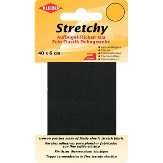 Kleiber + Co.GmbH Stretchy Aufbügel-Flicken, 100% Polyester, schwarz, 40 x 6 x 0,05 cm