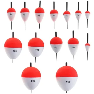 Schwimmer Angeln,Posen Angeln,Schwimmer Set Angeln,Posen Angeln Set,14Pcs 0,8,1,2,3,5,8,10,15,20,30,40,50,60g Schwimmer Angeln Forelle,Angel Posen Set Für Unterschiedlich Große Fischarten,Angeln Posen