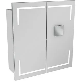 Camargue Stella LED-Spiegelschrank  (B x H: 70 x 73,7 cm, Holz, Weiß, Mit Beleuchtung, Kantenausführung Tür: Eckig)