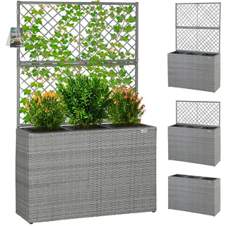 CASARIA Blumenkasten mit Rankgitter Grau