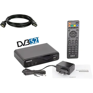 HUMAX HD Nano Digitaler HD Satelliten Receiver mit vorinstallierter Senderliste inkl. HDMI Kabel und Fernbedienung, HDMI- und SCART-Anschluss, Dolby Digital-Ausgang für beeindruckendes Musikerlebnis