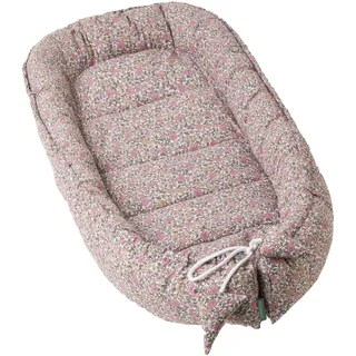 molis&co - Babynest - 100% Baumwolle (Oeko-TEX) - Babynestchen Neugeborene - Ideal als Reisebett, Kuschelnest Geeignet & Cradle Reducer - 90 x 50 cm - Peony