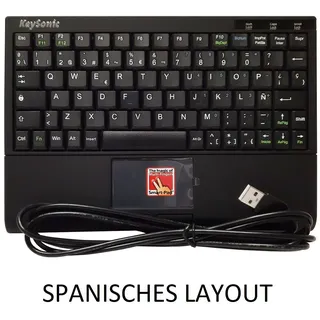 KeySonic Tastatur, Smart-Touchpad, USB, schwarz, Spanisch (ACK-3410 (ESP))