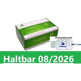 25x Greenspring BIO-TECH COVID-19 Antigen Haltbarkeit 08/2026 Schnelltest Rapid Test Laien 4in1 Lolli Nasal Spuck Rachen CE 2934 + BLT-DESINFEK