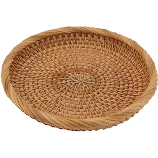 Handgeflochtener Obstkorb Aus Rattan – Elegantes Serviertablett Aus Naturmaterial Für Küche Oder Tisch