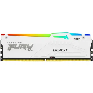 Kingston FURY Beast RGB weiß DIMM 32GB, DDR5-6000, CL36-38-38, on-die ECC (KF560C36BWEA-32)