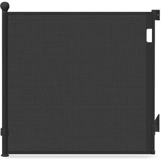 VOUNOT Treppenschutzgitter Türschutzgitter Ausziehbar 0-180CM, Kinderschutzgitter Absperrgitter Baby, Schutzgitter Treppe, Treppenschutzrollo für Kinder, Katzen und Hunde, Schwarz
