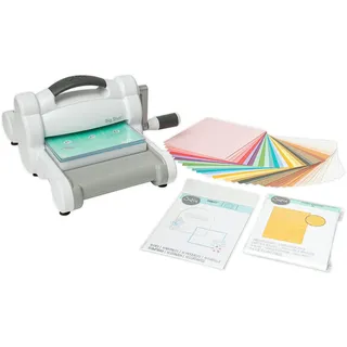 Sizzix Big Shot Starter-Set für manuelles Stanzen und Prägen (6 Zoll) | Kartenherstellung, Papierbasteln, Scrapbooking, Schablonieren und mehr, Weiß/Grau, Einheitsgröße