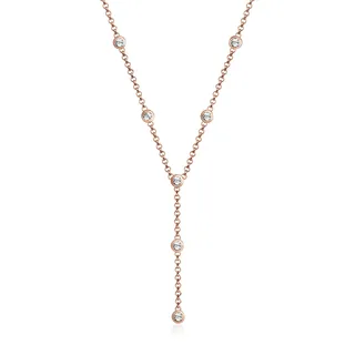 Elli Y-Kette 925 Silber mit Kristallen von Swarovski rosa