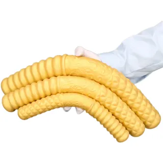 3 Größe S M L Doppeldildos Realistischer Dildo Extra langer Monster Dildo Flexibler Silikon Weicher Butt Plug für G-Punkt Massage Prostata Stimulation Lesbisch Sexspielzeug,Gold,S