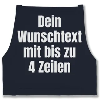 Schürze - Aufdruck selbst gestalten - Wunschtext - 85x69 - Navy Blau - with text kochschürze personalisiert. personalisierte kochschuerze name bedrucken persönliche schürzen beschriften - 85x69