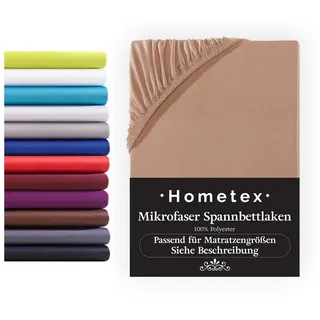 Hometex Premium Textiles Spannbettlaken Mikrofaser-Jersey 180 x 200 - 200 x 220 cm braun