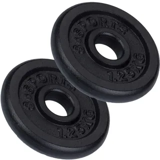 ScSPORTS ScSPORTS® Hantelscheiben - Set, 2,5/5/7,5/10kg, Ø 30/31 mm, Gusseisen - Gewichtsscheiben, Hantelscheiben-Set, Hantelgewichte, Fitness Scheiben, Gewichte für Hantel (2,5 KG (2 x 1.25 kg))