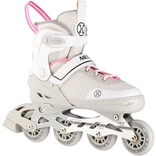 Nils Extreme 2-In-1 Inliner Eishockey Camille, Farbe:Grau-Rosa, Größe:M(34-38)
