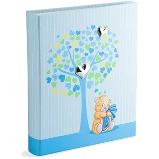 Mareli Fotoalbum für Geburt, Kinder, 20 x 25 cm, Baum des Lebens, hellblau, mit Silber