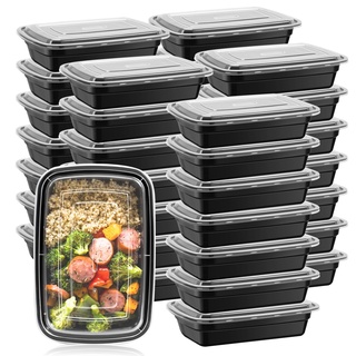 Alliebe 50 Stück (32 oz) Meal Prep Container,Mittagessen Bento Boxen mit Deckeln,Tragbare Mittagessen Lebensmittelaufbewahrungsbehälter Küche Essen zum Mitnehmen Camping Picknickbox Mikrowelle