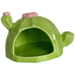 Aymzbd Keramikhaus für Hamster, Hamsterversteck Keramik, Kaktus Hamsterhaus Keramik, Kaktus Versteck für Hamster, Kleintierversteck für den Sommer per Chinchilla, Ratte, Mäuse, Rennmäuse, GrÜn