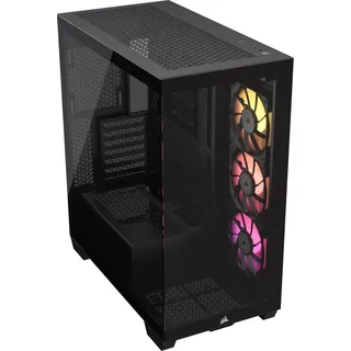 CORSAIR iCUE LINK 3500X RGB Mid-Tower ATX PC-Gehäuse - Gehärtetes Panorama-Glas - Umgekehrte Verbindung Motherboard-Kompatibel -3x CORSAIR iCUE LINK RX120 RGB-Lüfter Im Lieferumfang Enthalten -Schwarz