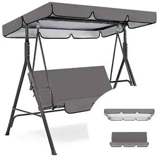 SJASD Hollywoodschaukel Ersatzdach Sonnendach mit Ersatz Sitzbezug,Universal 2 & 3-Sitzer Ersatzbezug Sonnendach Gartenschaukel Abdeckung ​Für Hollywoodschaukel Terrassenschaukel-Hängemattendach