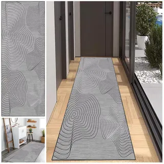JaevKwzy Flur Teppich Läufer, Langer Küchenläufer 80 x 200 cm, rutschfest Eingangstürmatte, Waschbar Teppich Läufer für Waschküche Eingang Wohnzimmer, Flurläufer Bettvorleger Schlafzimmer